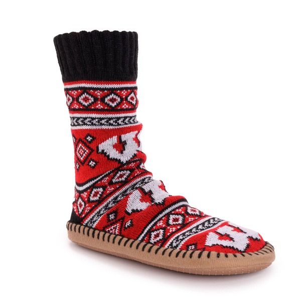 ムクルクス レディース アンダーウェア 靴下 MUK LUKS Gameday Slipper Socks Wisconsin