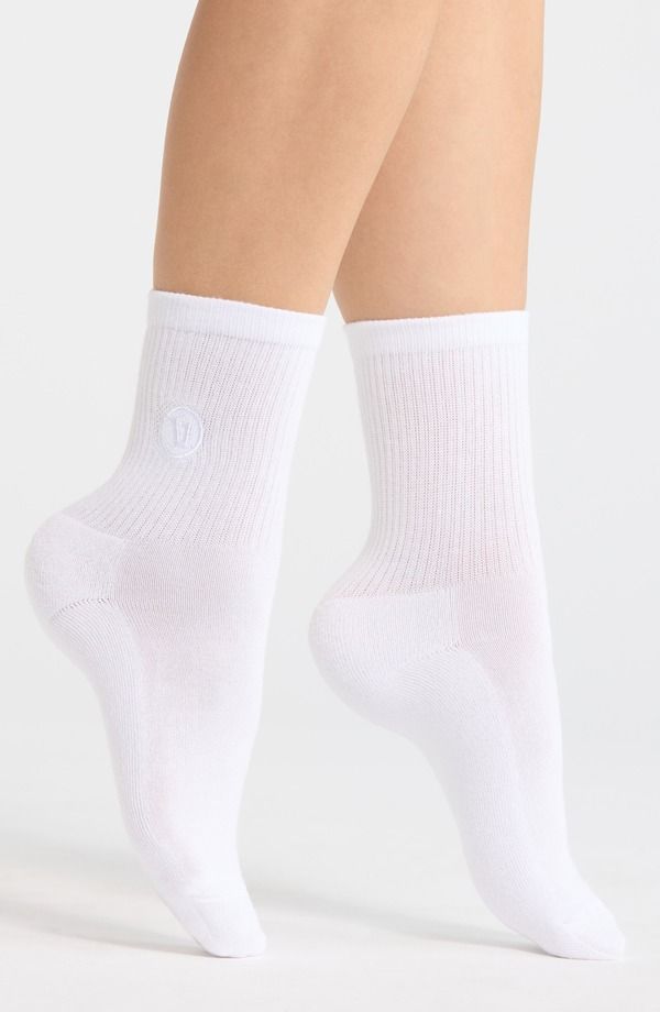 ビュオーリ レディース アンダーウェア 靴下 刺繍 ロゴ Vuori Logo Embroidered Quarter Socks White ホワイト
