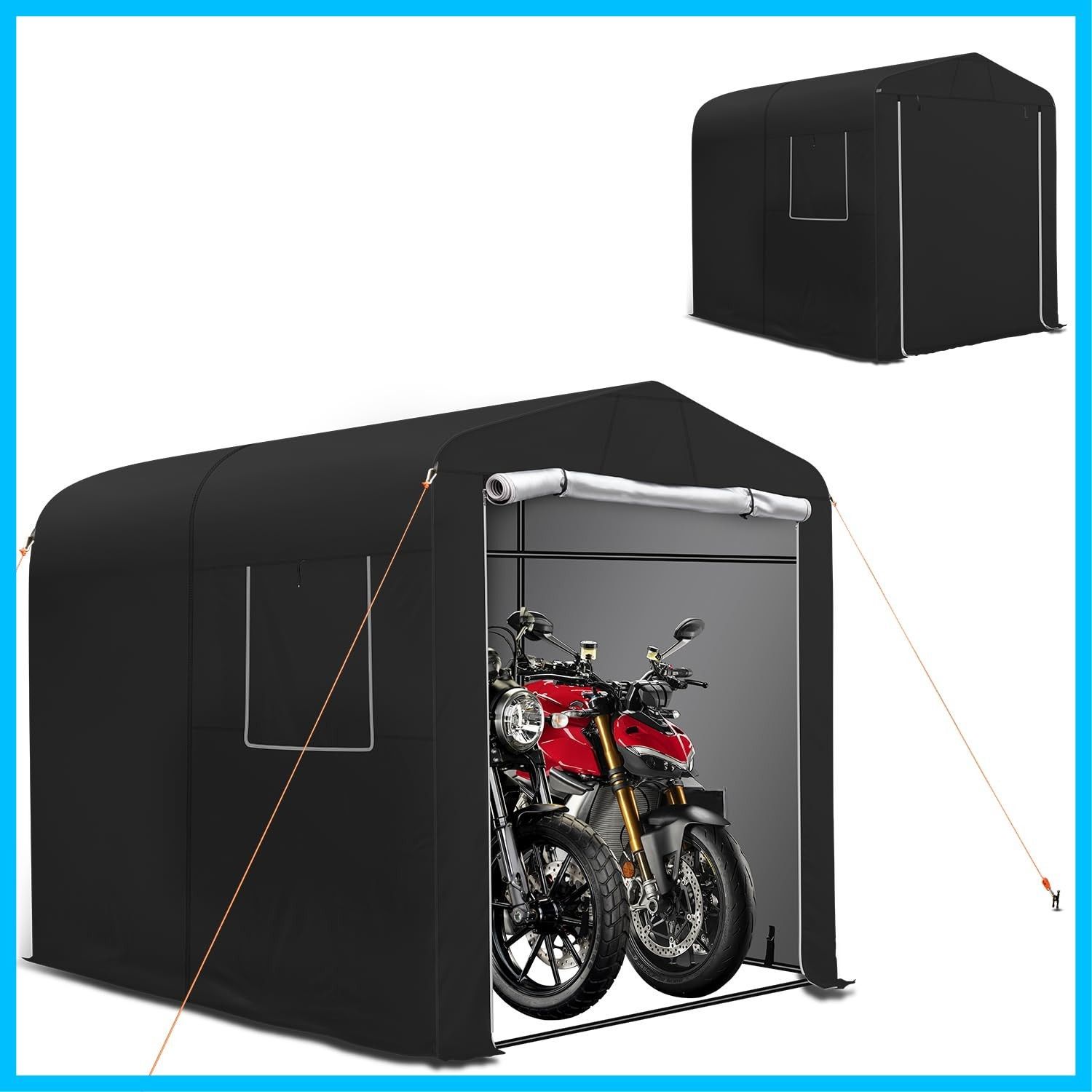 J-PREMIS サイクルハウス Mサイズ バイクガレージ サイクルガレージ サイクルポート 自転車テント 自転車置き場 屋外 高耐久炭素鋼チューブ 自転車収納 ガレージテント 最大3台収納 バイクシェルター UV加工シート 遮熱 撥水加工 雨よけ 自転車屋根