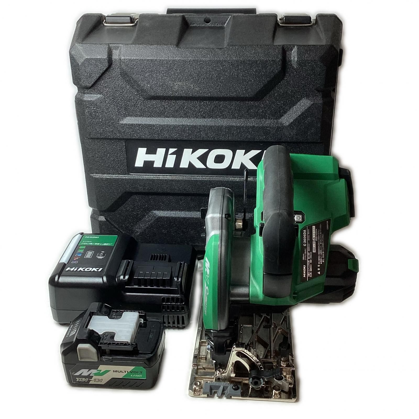 HiKOKI ハイコーキ 丸のこ コードレス式 165mm 36v C3606DA グリーン 充電器・充電池1個・ケース付