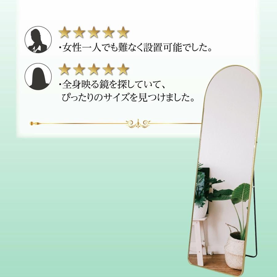 #3072　新強化鏡ア一チ150x40金 新品・未使用】 150x40 金 強化ガラス 姿見鏡 アーチ 割れない 全身