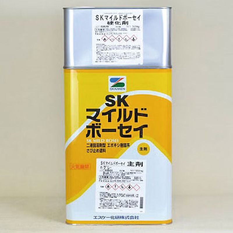 SK エスケー化研　マイルドボーセイ錆止め　主材硬化剤セット　シロ