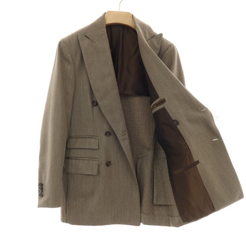 【中古】デペトリロ DE PETRILLO ウール ダブル6B テーラードジャケット ブラウン【サイズ46】【メンズ】 中古】デペトリロ DE PETRILLO ウール ダブル6B テーラードジャケット