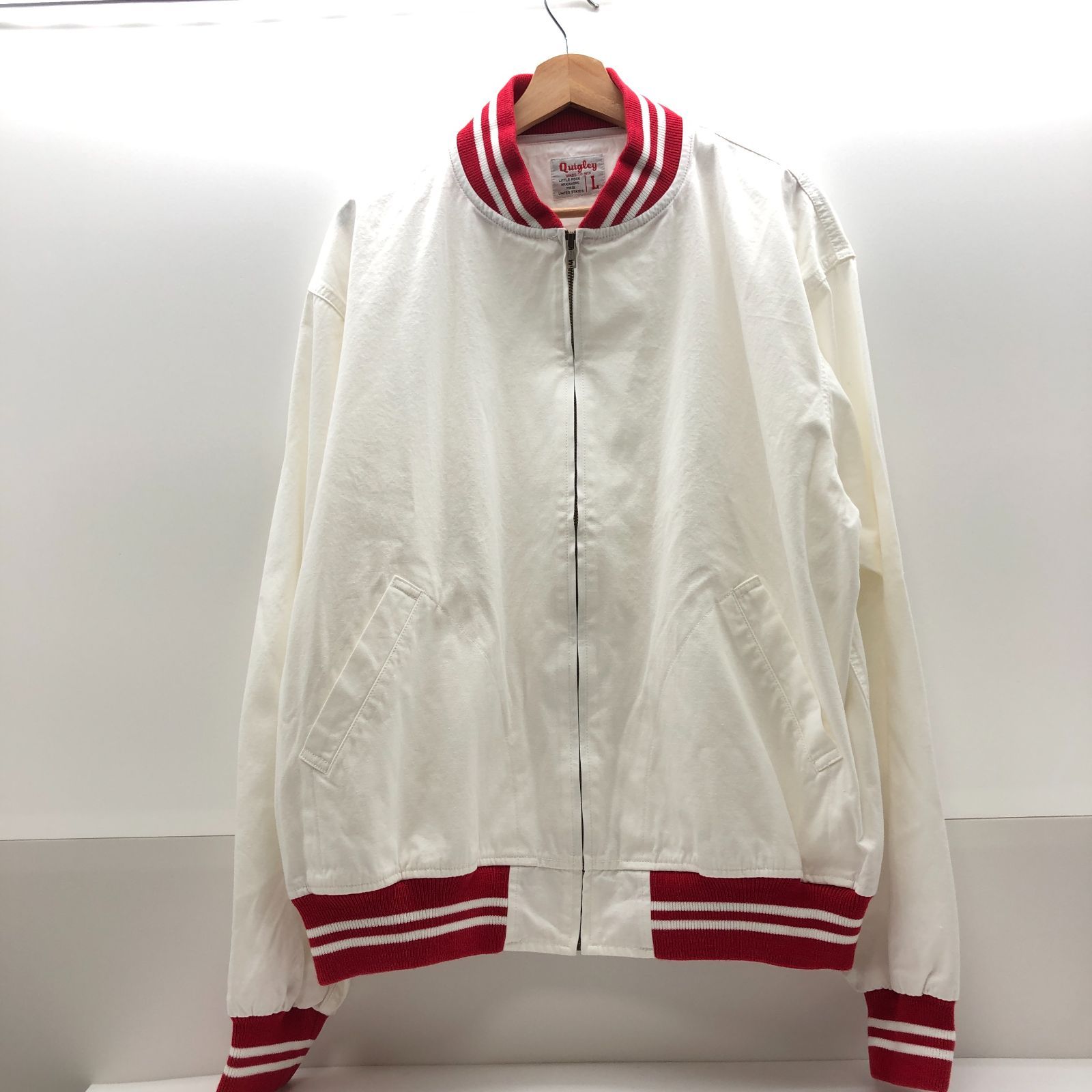 Quigley キグリー スタジャン L ホワイト×レッド 綿 メンズ SGSF26
