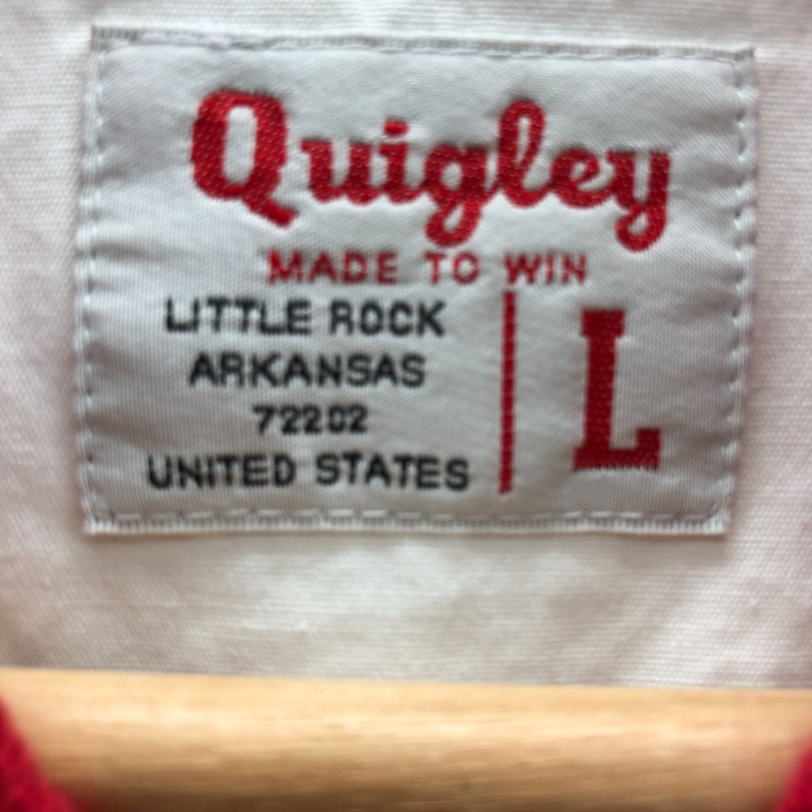 Quigley キグリー スタジャン L ホワイト×レッド 綿 メンズ SGSF26