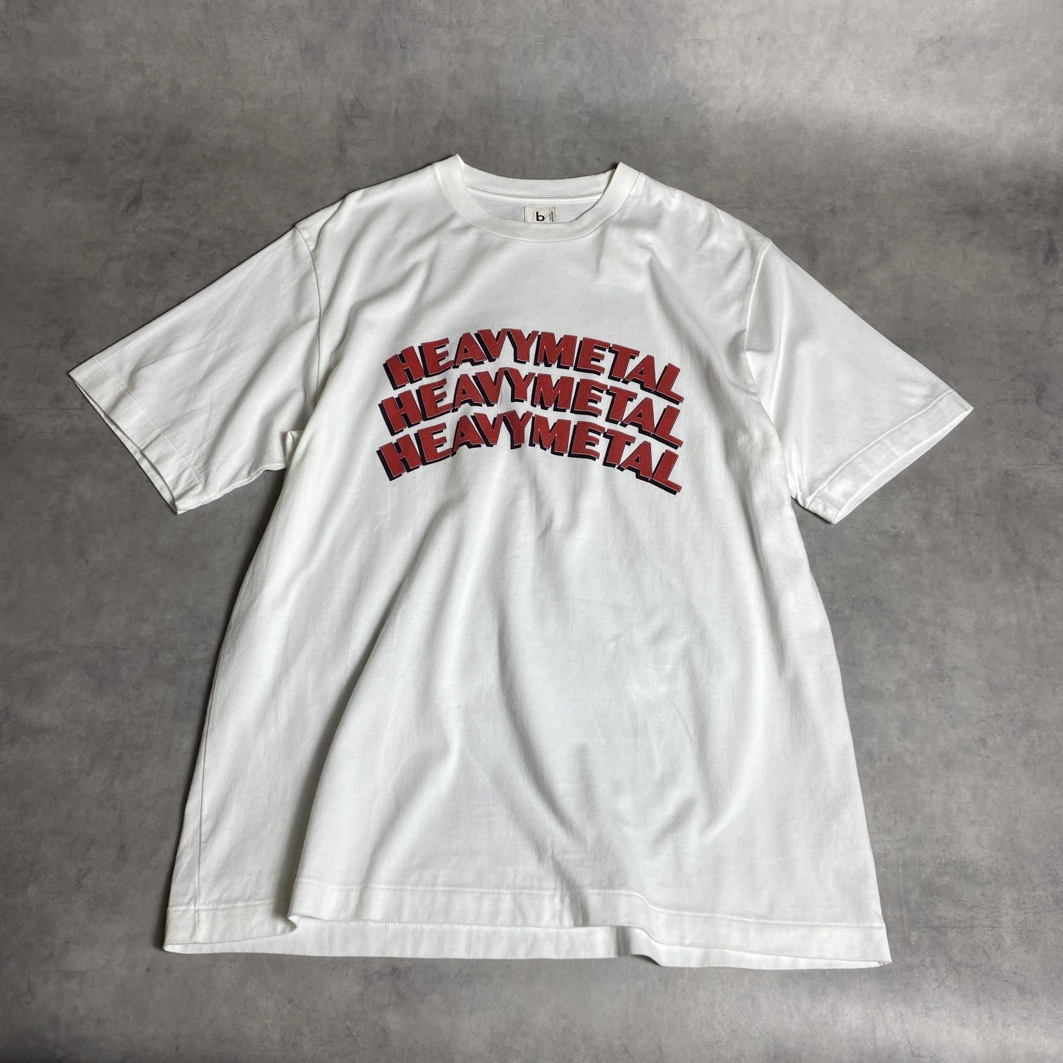 GQ5627◇blurhms：HEAVY METAL PRINT Tシャツ◇3◇ホワイト系 