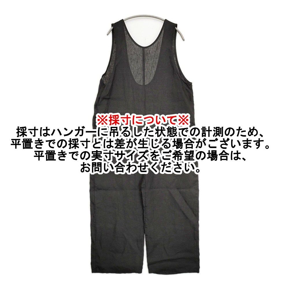 fog linen work エステルジャンプスーツ リネン サロペット ブラック