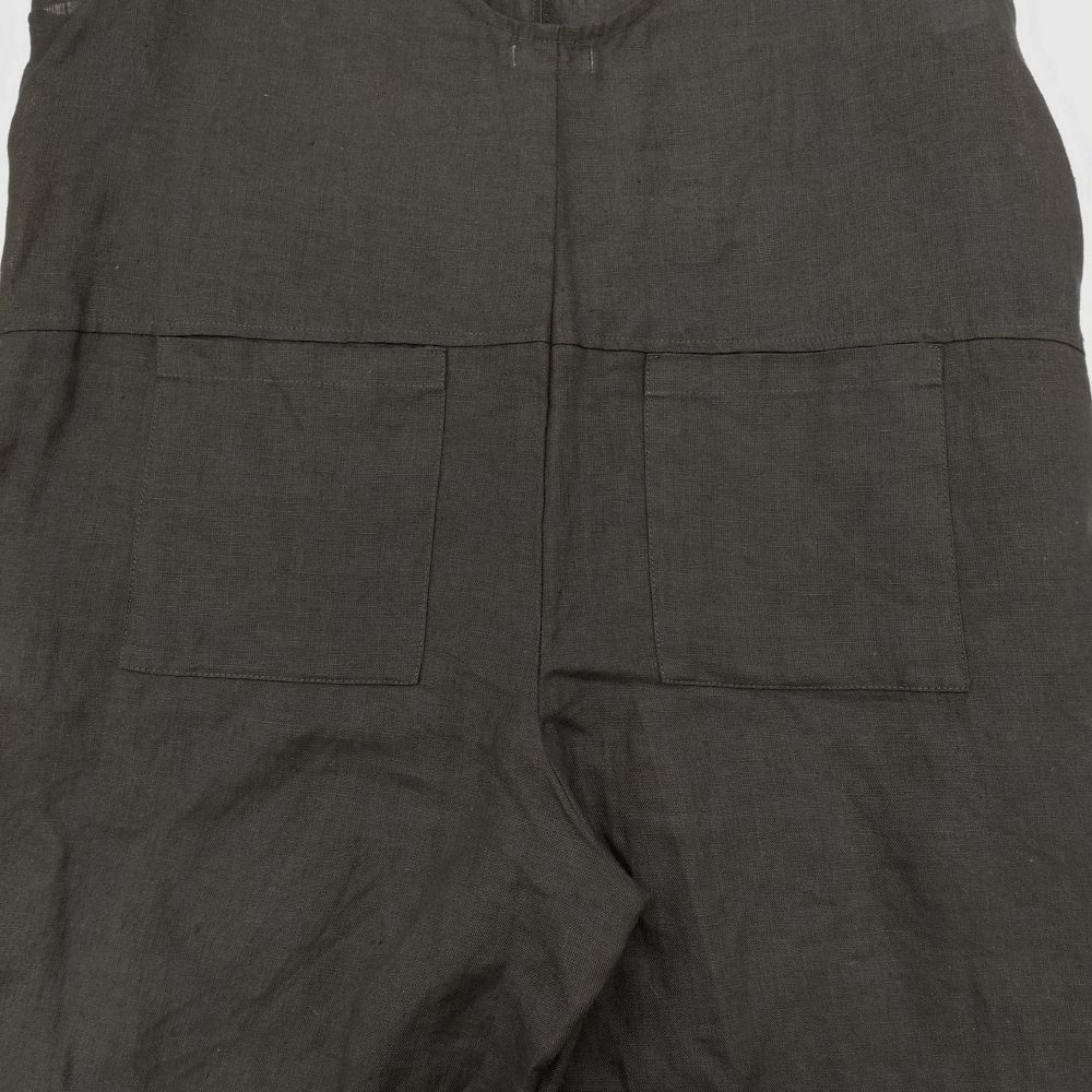 fog linen work エステルジャンプスーツ リネン サロペット ブラック