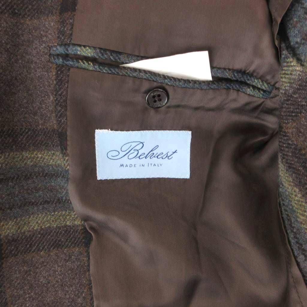 ベルベスト Belvest テーラードジャケット ブレザー チェック ウール