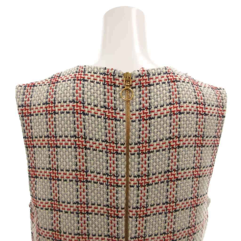 グッチ GUCCI ツイードGGパールワンピース ノースリーブ ひざ丈