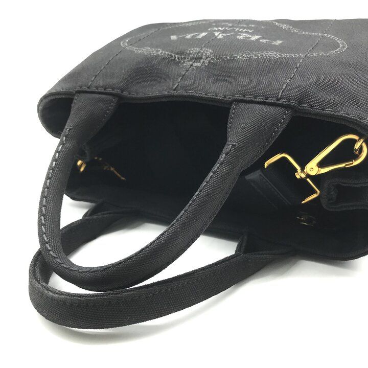 美品 PRADA プラダ カナパ 2WAY ハンド ショルダー バッグ キャンバス