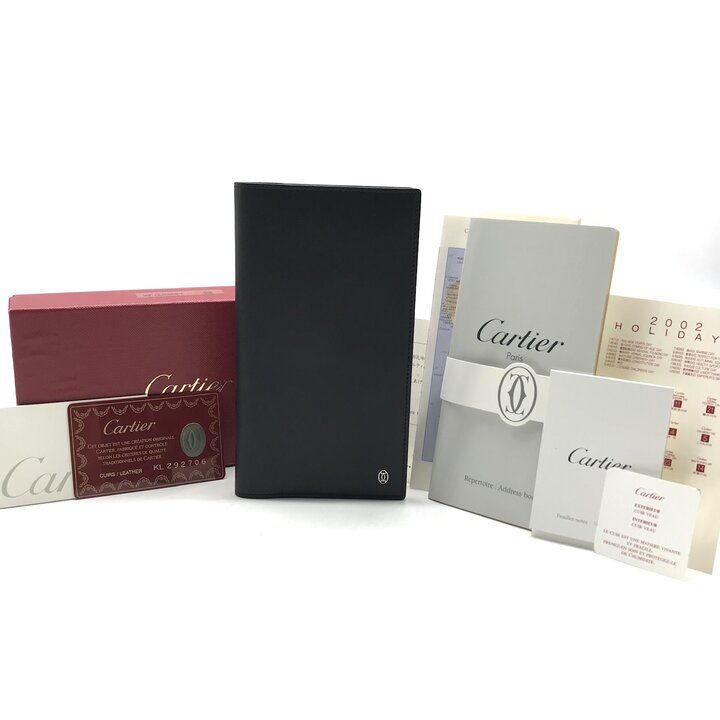 超美品 Cartier カルティエ パシャ アジェンダ ブラック 二つ折り 長財布 ウォレット 手帳カバー レザー ブラック メンズ ビジネス y107 7,167円