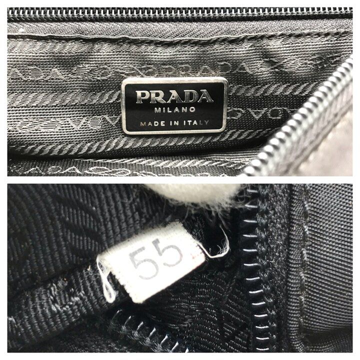 美品 PRADA プラダ 三角ロゴ プレート ナイロン テスート トート