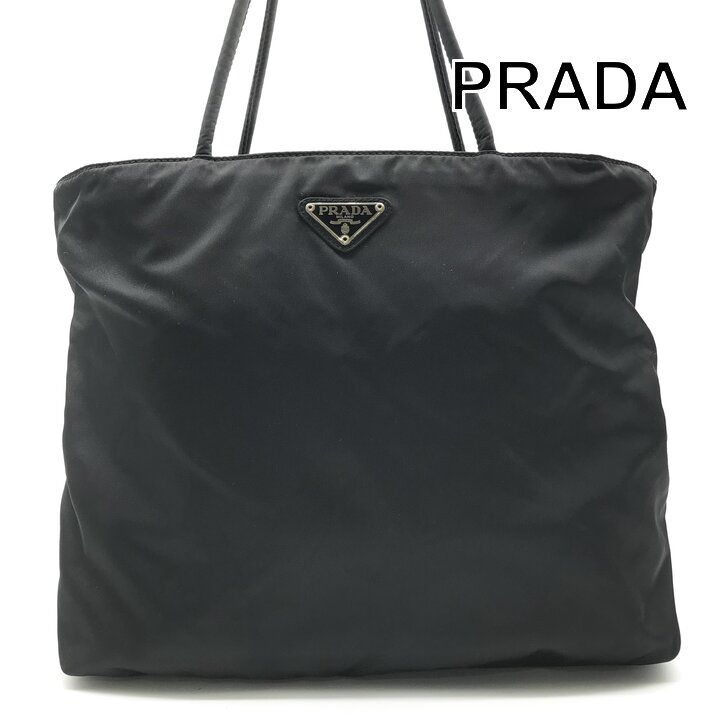 美品 PRADA プラダ 三角ロゴ プレート ナイロン テスート トート