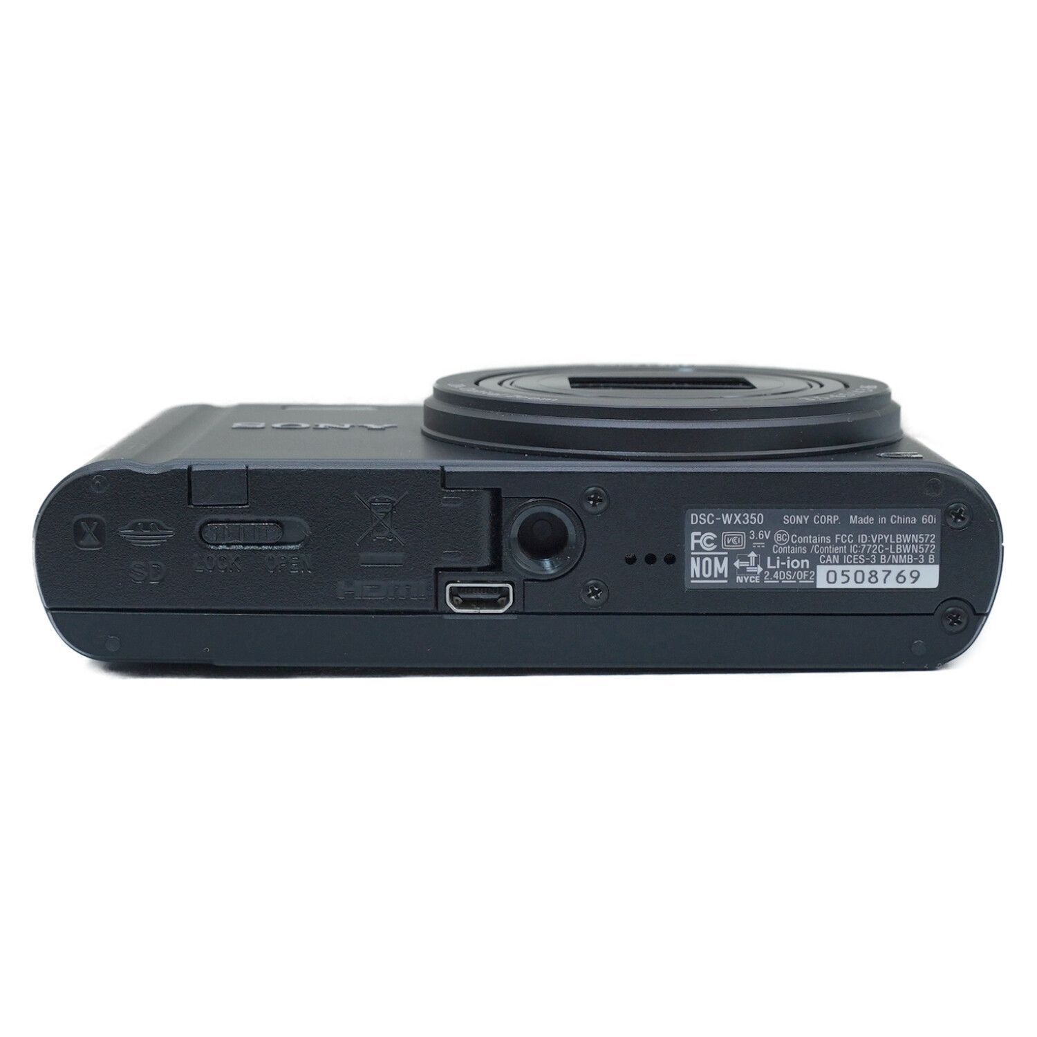動作品】SONY デジカメ CyberShot DSC-WX350 ブラック 美品 バッテリー 