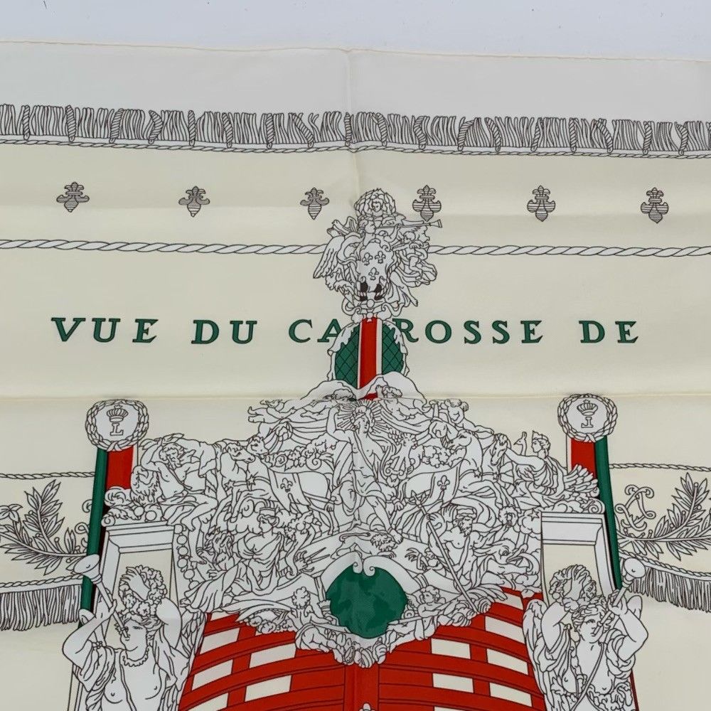 美品 HERMES エルメス カレ90 VUE DU CARROSSE DE LA GALERE LA REALE