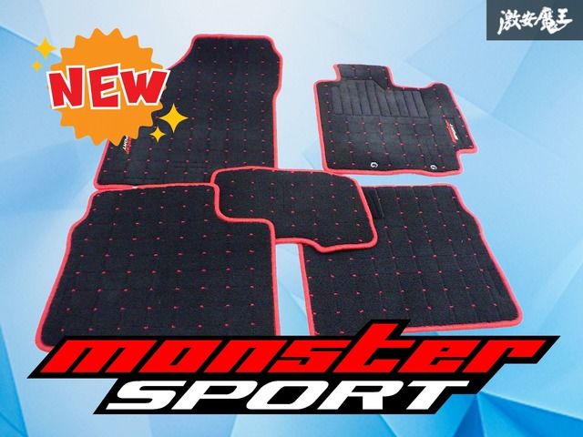 【使用OK!】 モンスタースポーツ ZC33S スイフトスポーツ スイフト スポーツ スイスポ フロアマット 一台分 赤ステッチ ドレスアップ