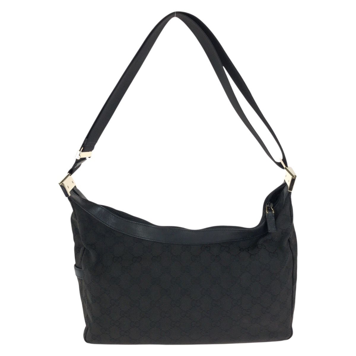 美品 GUCCI グッチ ブラック 黒 ゴールド金具 GGキャンバス/レザー 019 