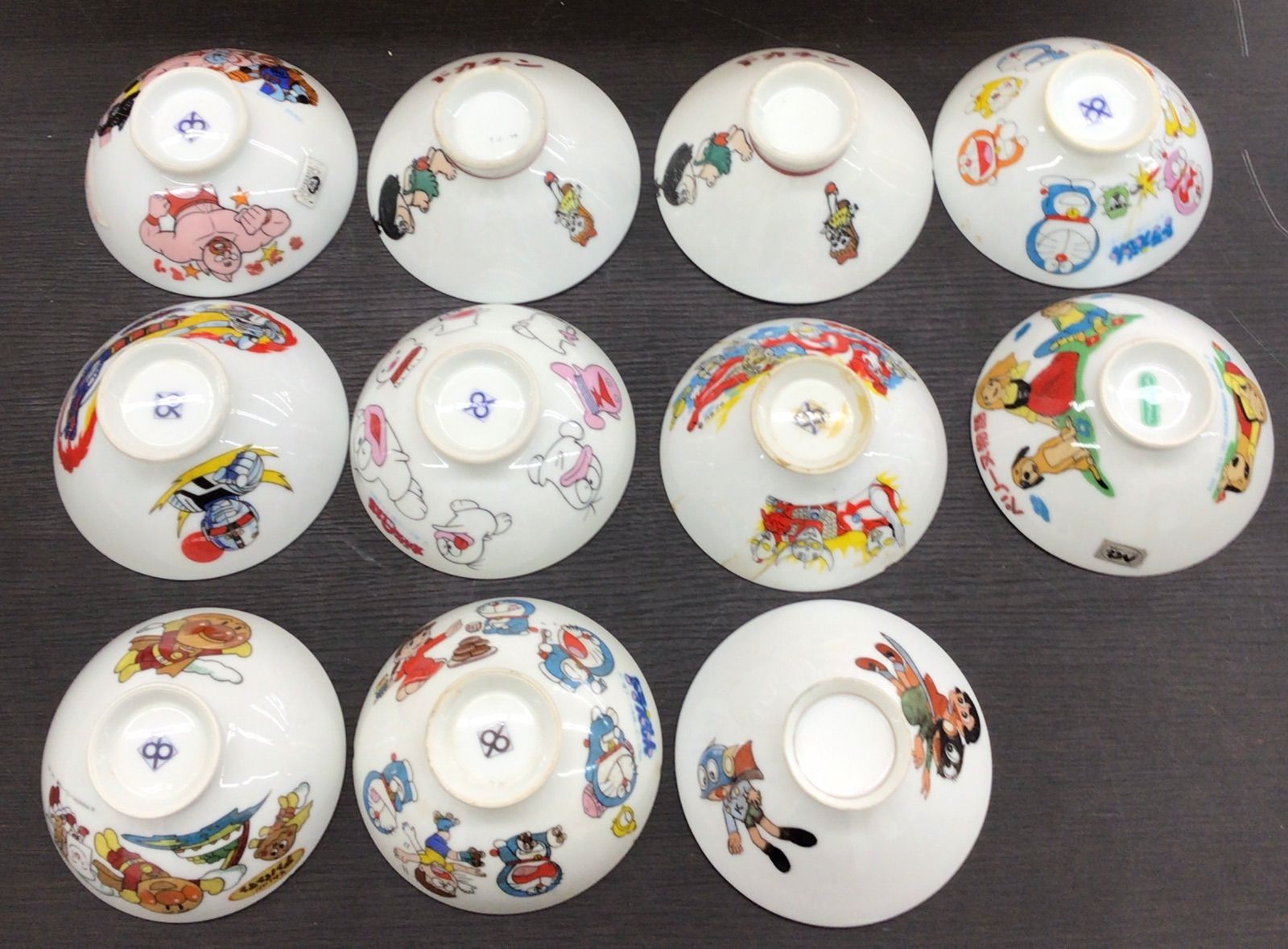 【中古・現状品】アニメ　茶わん　色々　１１点　まとめ売り　汚れヒビ欠けあり　当時物　K-730