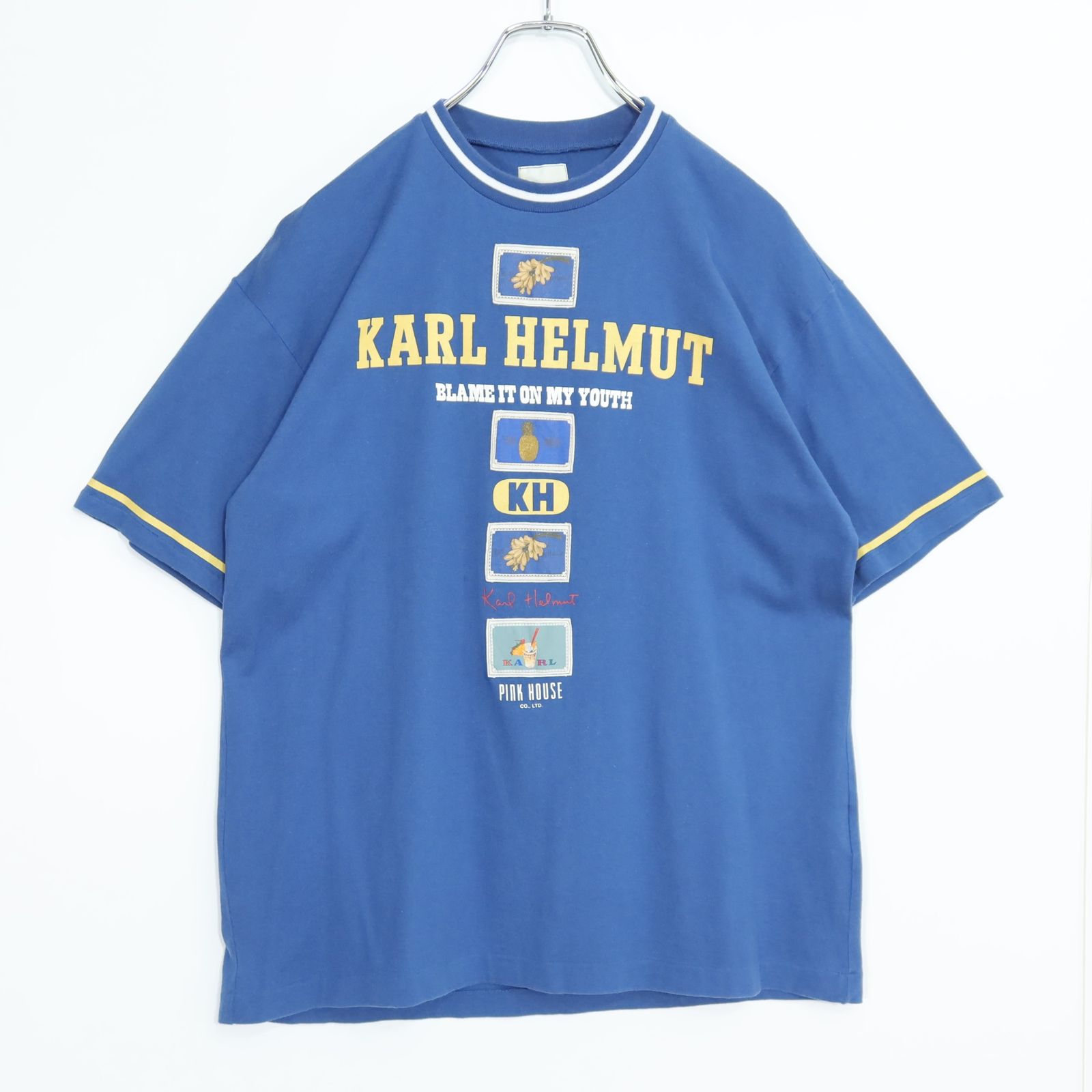 カールヘルム☆トロピカル♪半袖Tシャツ ブルー系 パイナップル