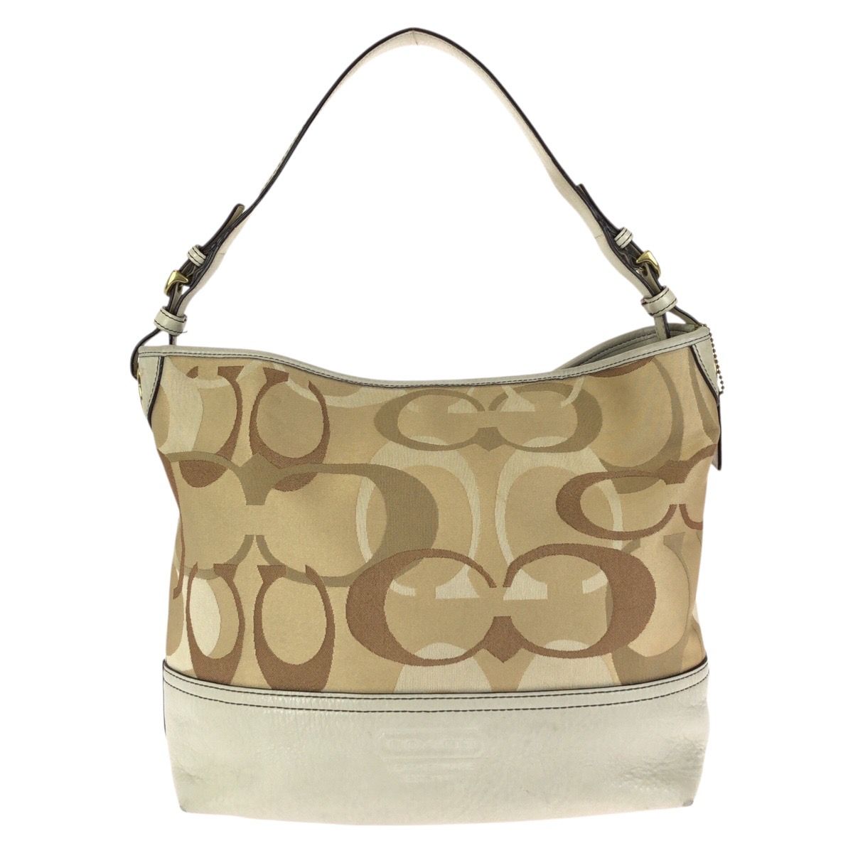 COACH コーチ シグネチャー ベージュ ゴールド金具 キャンバス/レザー 
