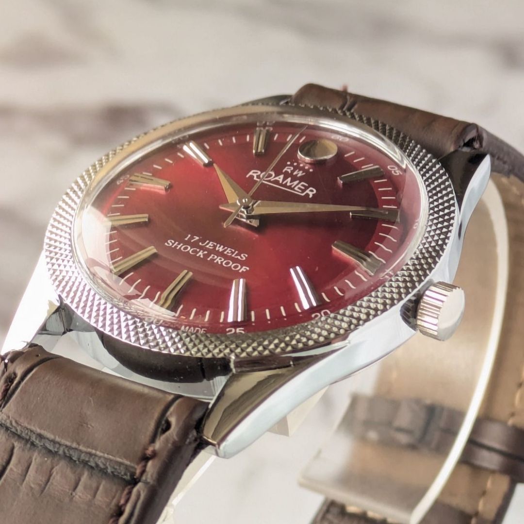 OH済 稼働品 ROAMER ローマー POPULAR 手巻き 70s ヴィンテージ 赤文字