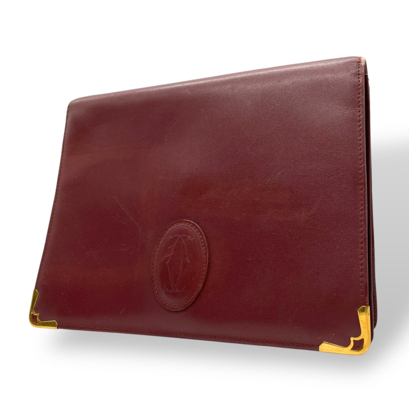 Cartier Cartier Must de Cartier leather clutch bag Bordeaux gold hardware must line second bag vintage S97