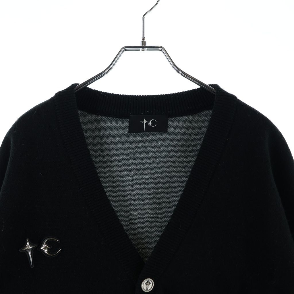 THUG CLUB (サグクラブ) 25AW TC BONE KNIT CARDIGAN フロントロゴ