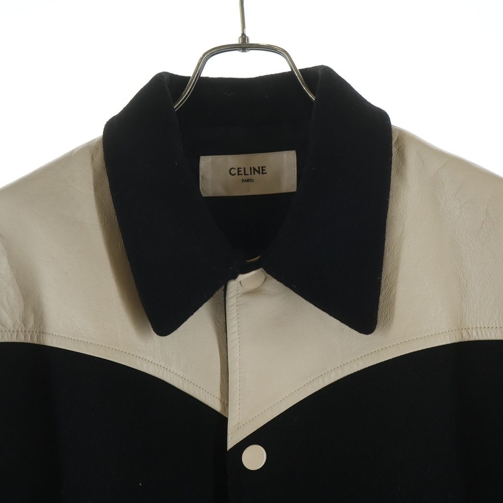 CELINE (セリーヌ) テディジャケット 羊革切替スタジアムジャケット