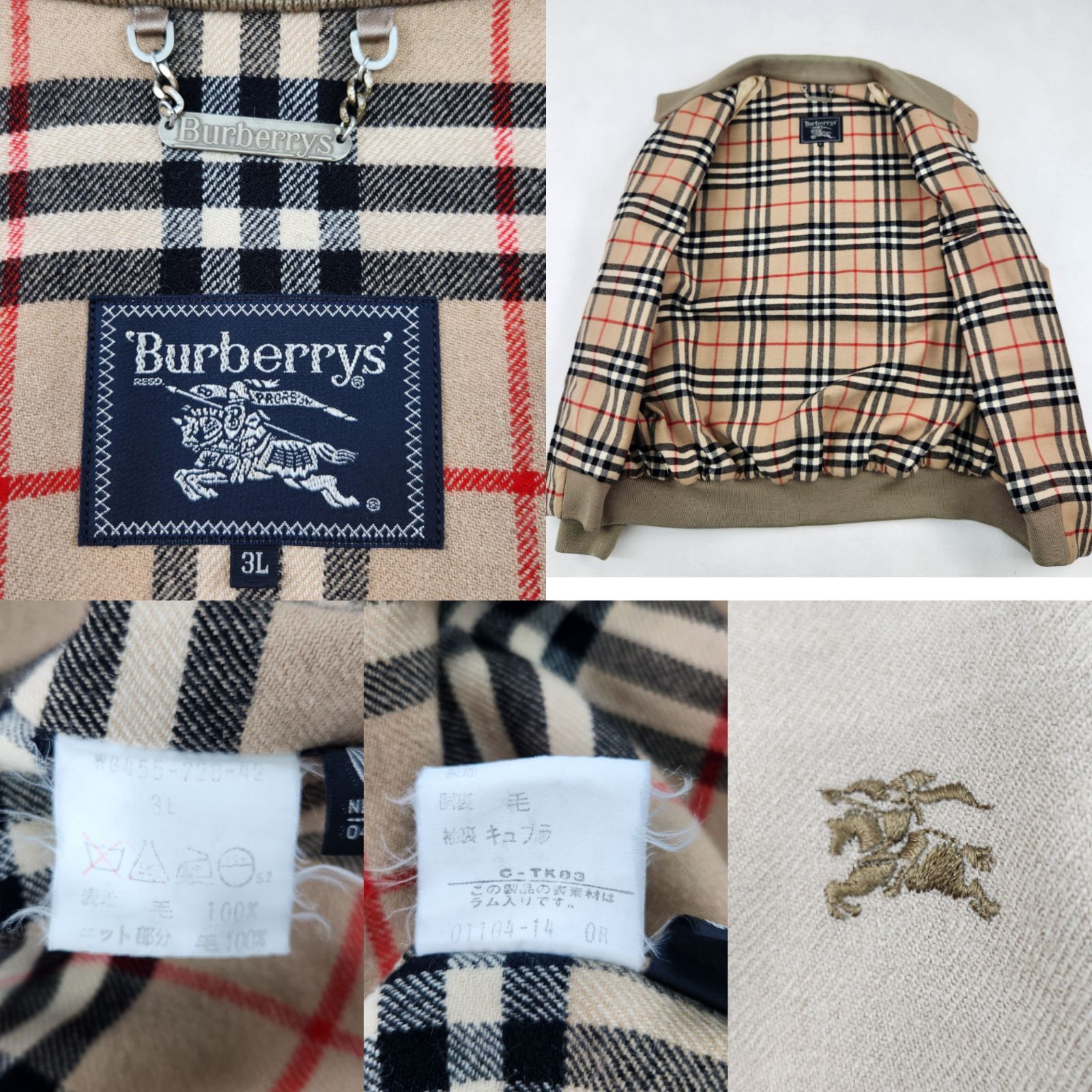 希少 Burberrys バーバリー スウィングトップ ブルゾン ノバチェック BURBERRY ブルゾン 希少3L バーバリーズ vintage スイングトップ ノバ