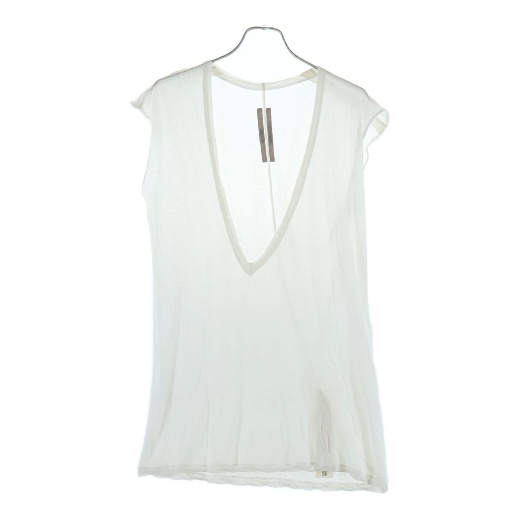 Rick Owens (リックオウエンス) 24AW Vネックロング丈ノースリーブトップス ホワイト