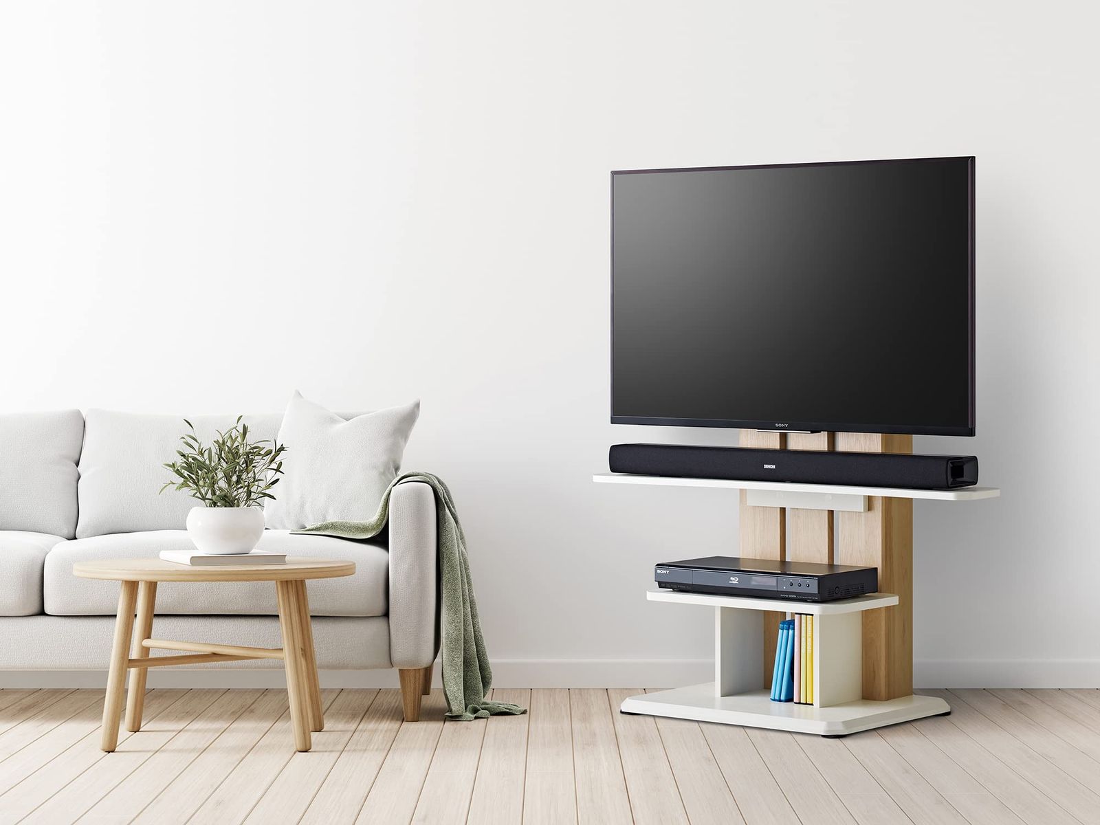 【セット2/2】朝日木材加工(Asahiwood) 壁寄せ テレビ スタンド 朝日木材加工(Asahiwood) 壁寄せ テレビ スタンド WS-C 24~55型