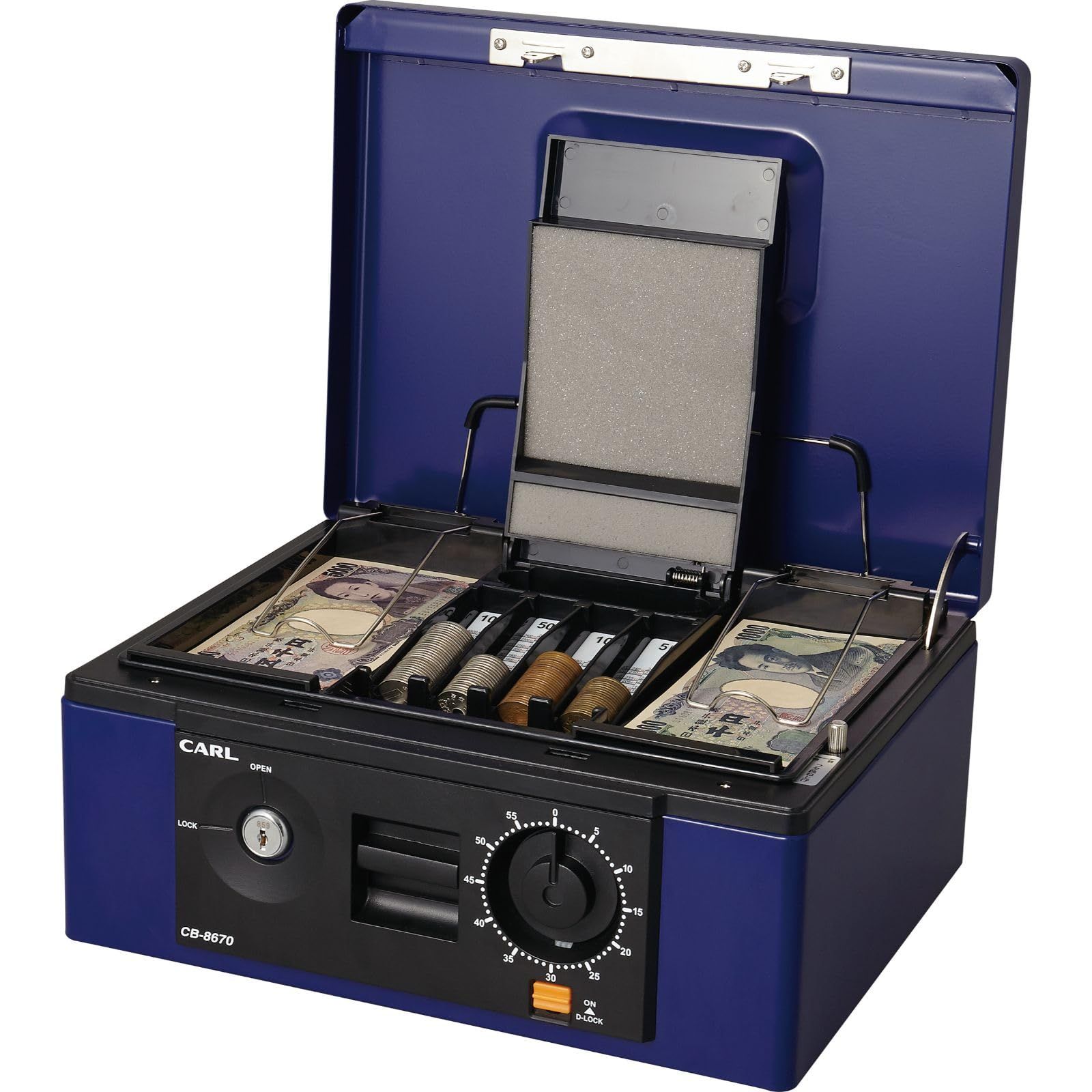 カール事務器(CARL) 手提げ金庫 キャッシュボックス B5 ブルー CB-8670 0