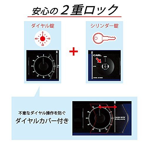 カール事務器 手提げ金庫 キャッシュボックス A5 ブルー CB-8560-B 0