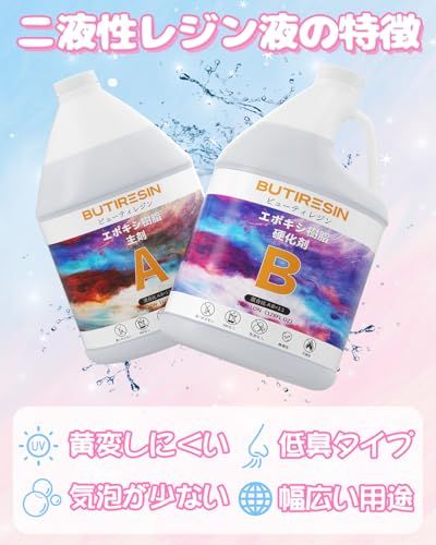 BUTIRESIN エポキシ樹脂 2 Gallon/8.6 kg 二液性レジン液 体積比1:1 大容量エポキシレジン液 ハードタイプ 操作簡単 レジンアートレジンアクセサリー ハンドメイド DIY 手芸用品 0 BUTIRESIN エポキシ樹脂 2 Gallon/8.6 kg 二液性レジン液 体積比1:1 大容量エポキシレジン液 ハードタイプ 操作簡単 レジンアートレジンアクセサリー ハンドメイド DIY 手芸用品 0