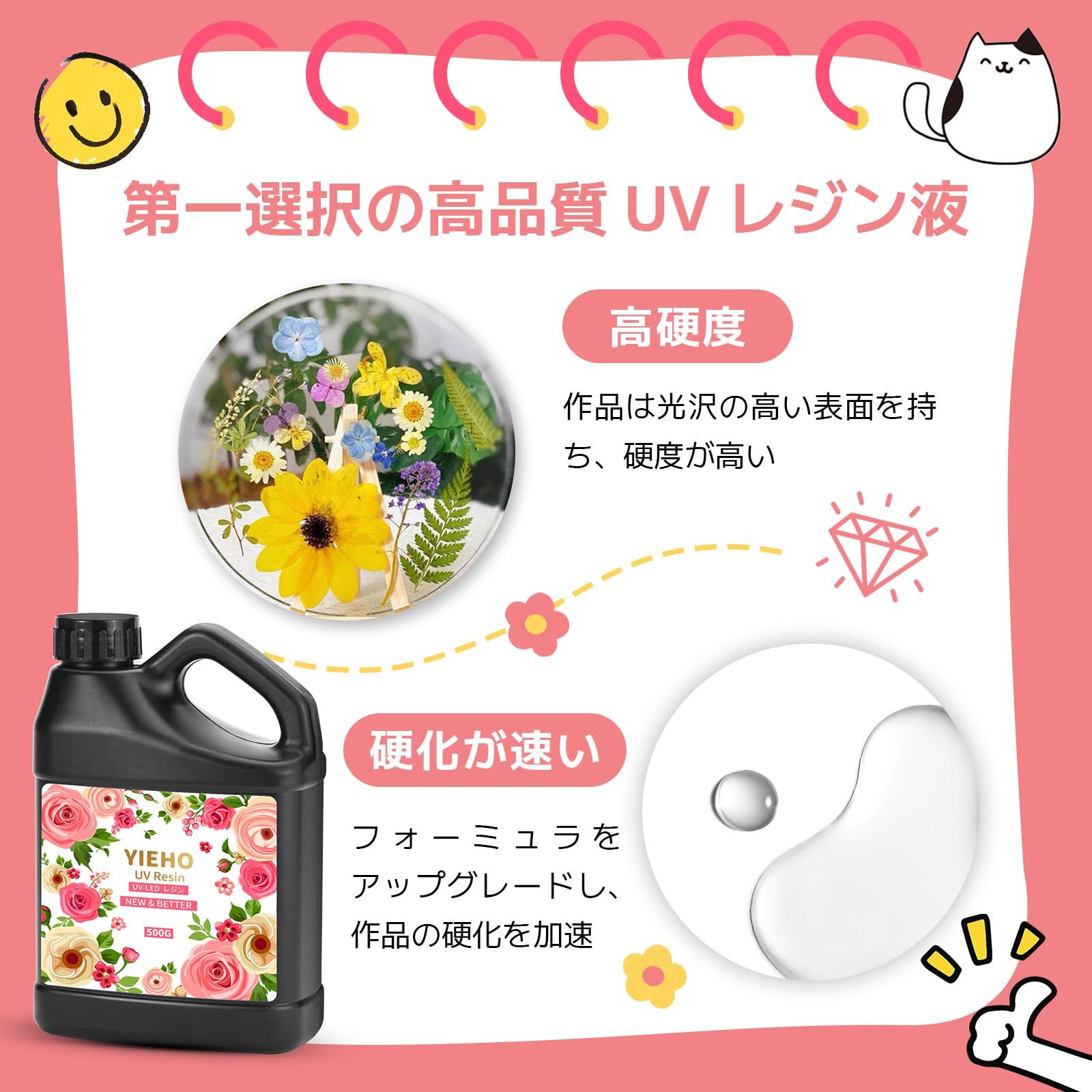 YIEHO 1500g UVレジン液, 大容量アップグレードされた超透明で硬いUV レジン液速硬化-レジン初心者向け Resin UV／LED対応DIYハンドメイドジュエリー, 工業用鋳造樹脂アートワーク 0