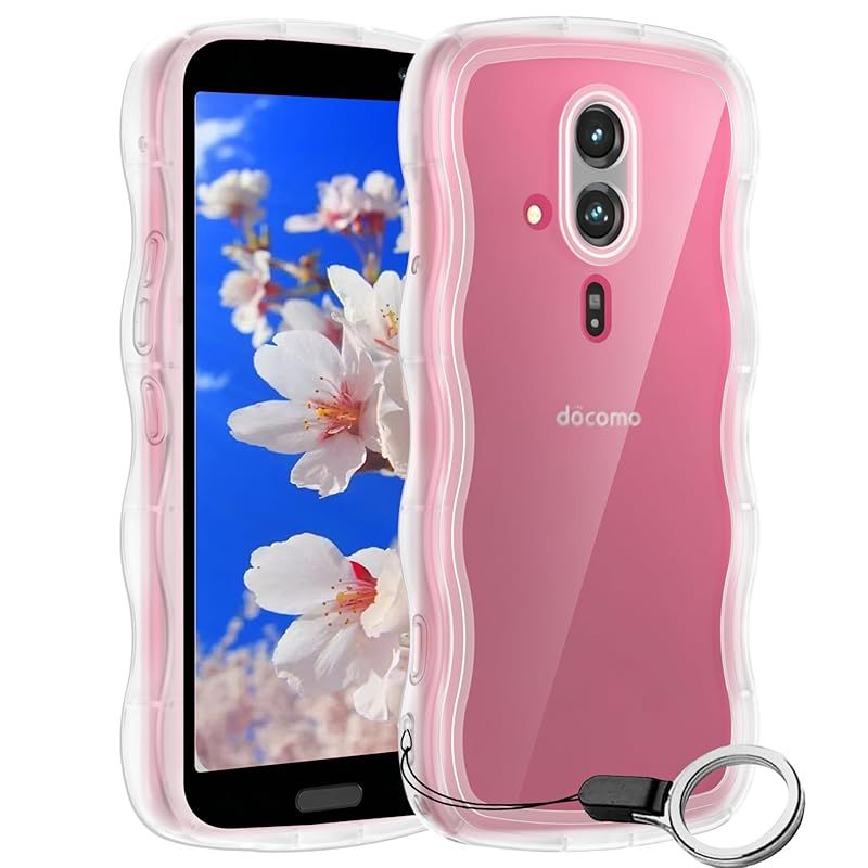 新品】 らくらくスマートフォン F-53E用ケースクリア リング付き