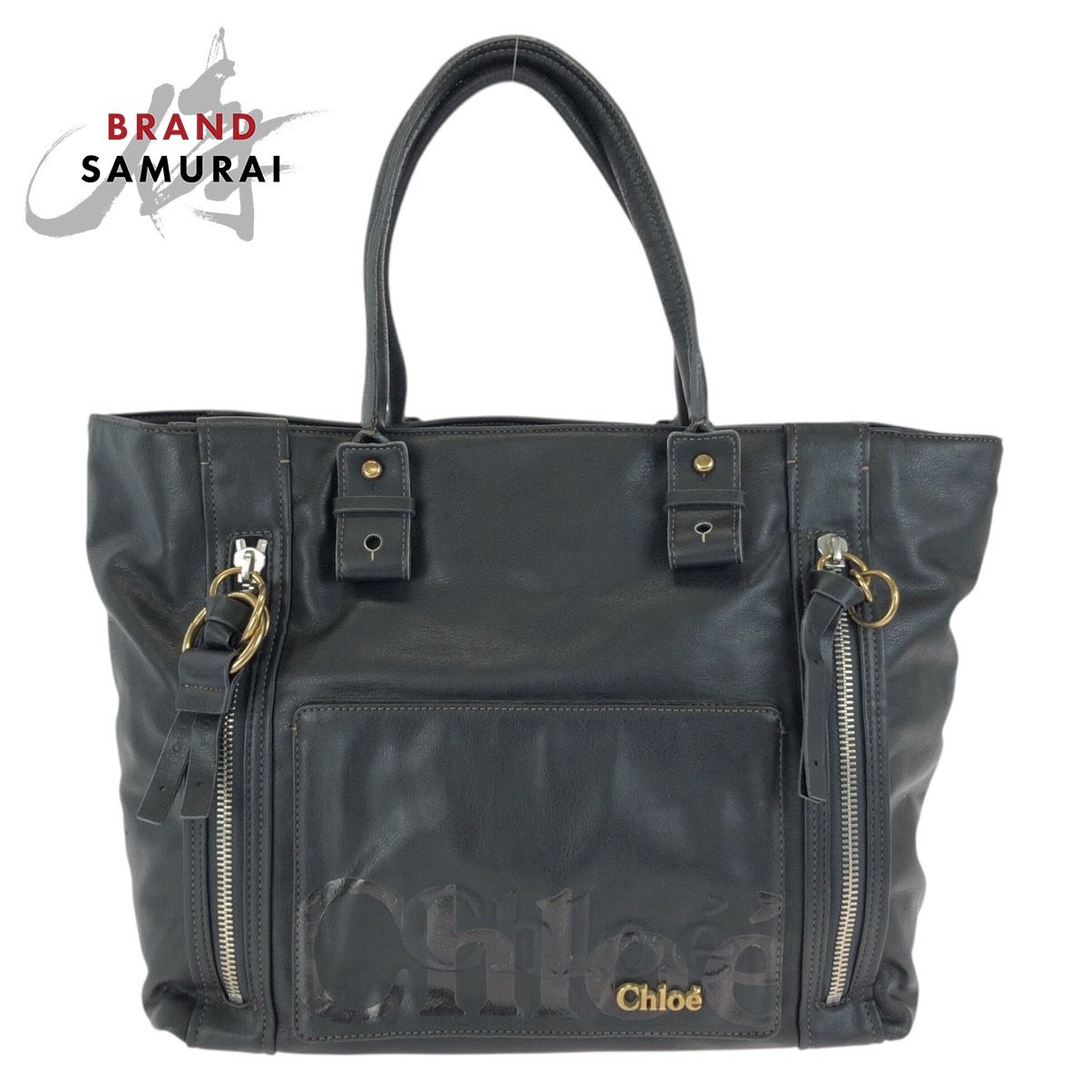 Chloe クロエ エクリプス ブラック 黒 ゴールド金具 レザー 01-09-51 