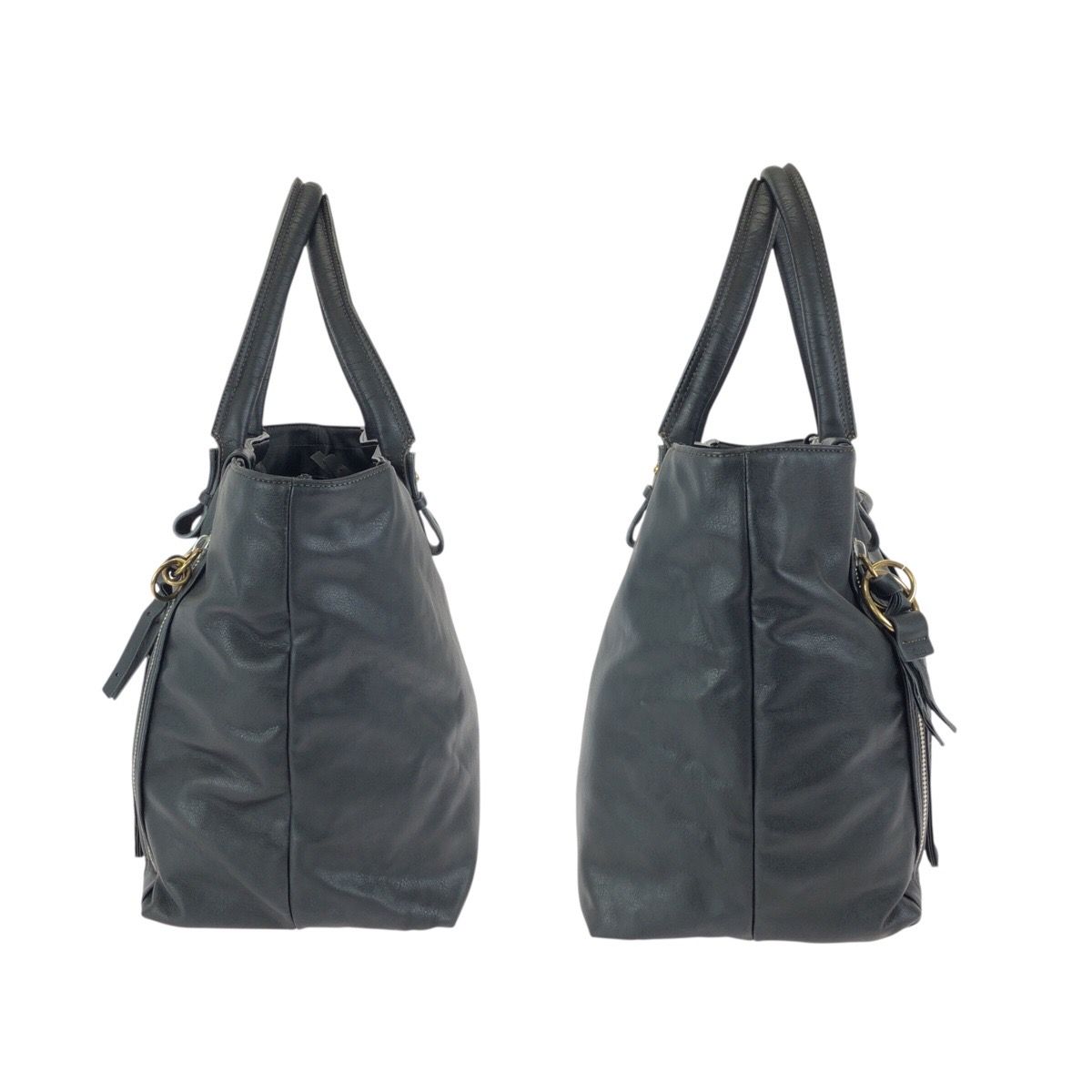 Chloe クロエ エクリプス ブラック 黒 ゴールド金具 レザー 01-09-51 