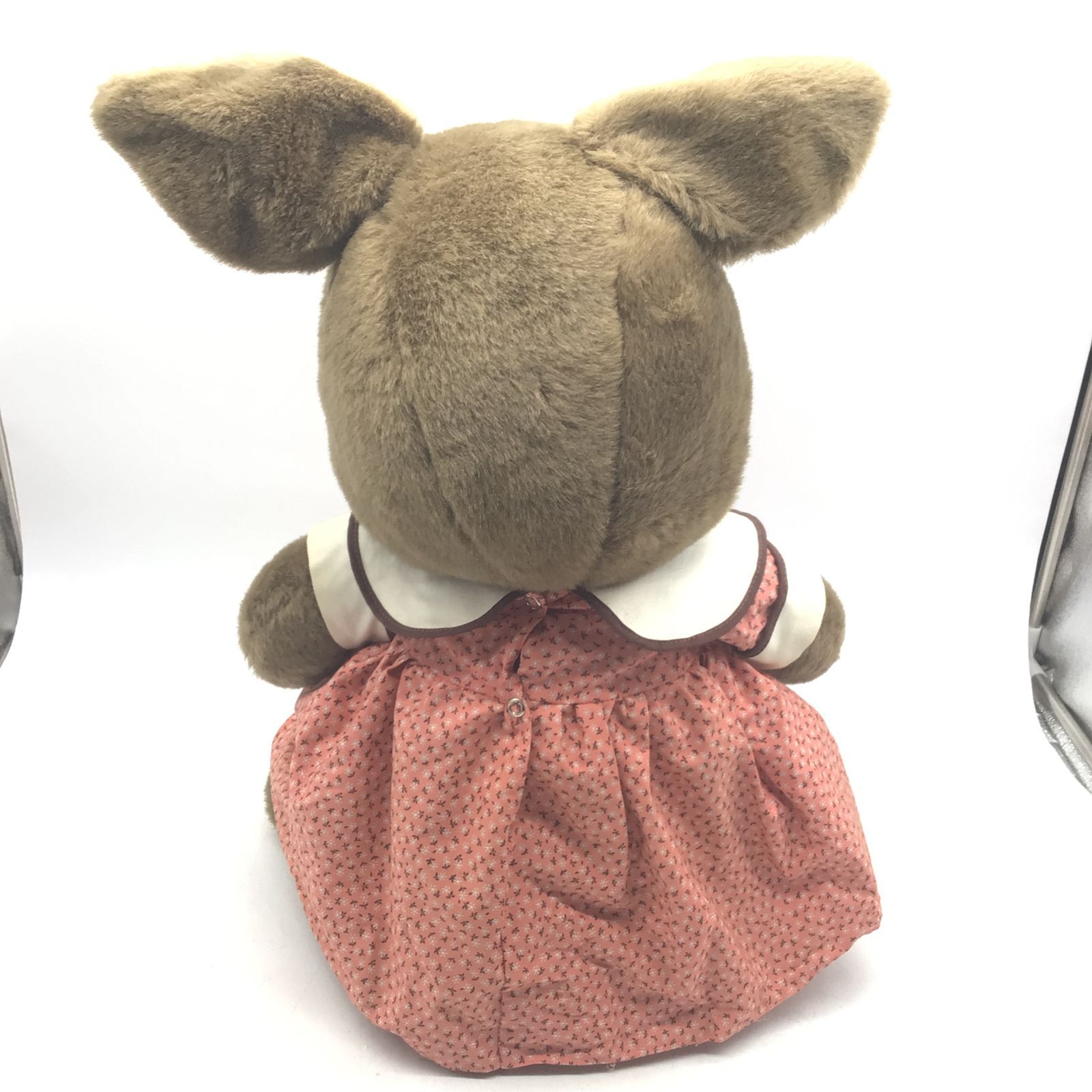 0601-02☆特大 昭和レトロ ウサギ ぬいぐるみ ファンシー カントリー風