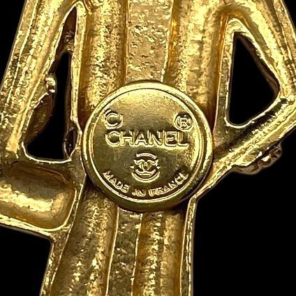 シャネル ブローチレディースマドモアゼルアクセサリーレア希少女性ヴィンテージ 希少 美品 CHANEL シャネル ブローチ マドモアゼル ジュエリー