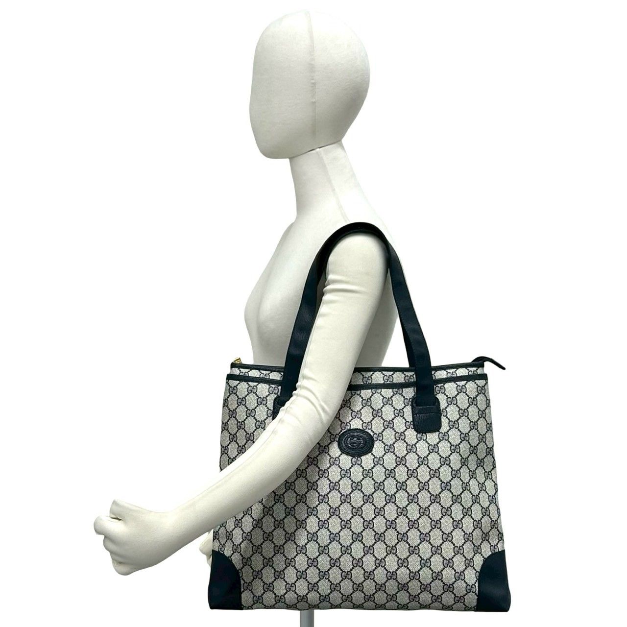 極 美品 GUCCI グッチ オールドグッチ ヴィンテージ GG ロゴ レザー 本