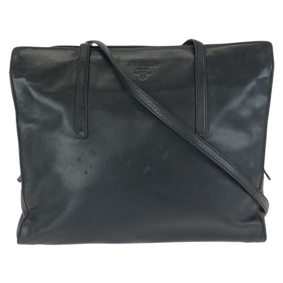 PRADA プラダ ブラック 黒 シルバー金具 レザー ショルダーバッグ
