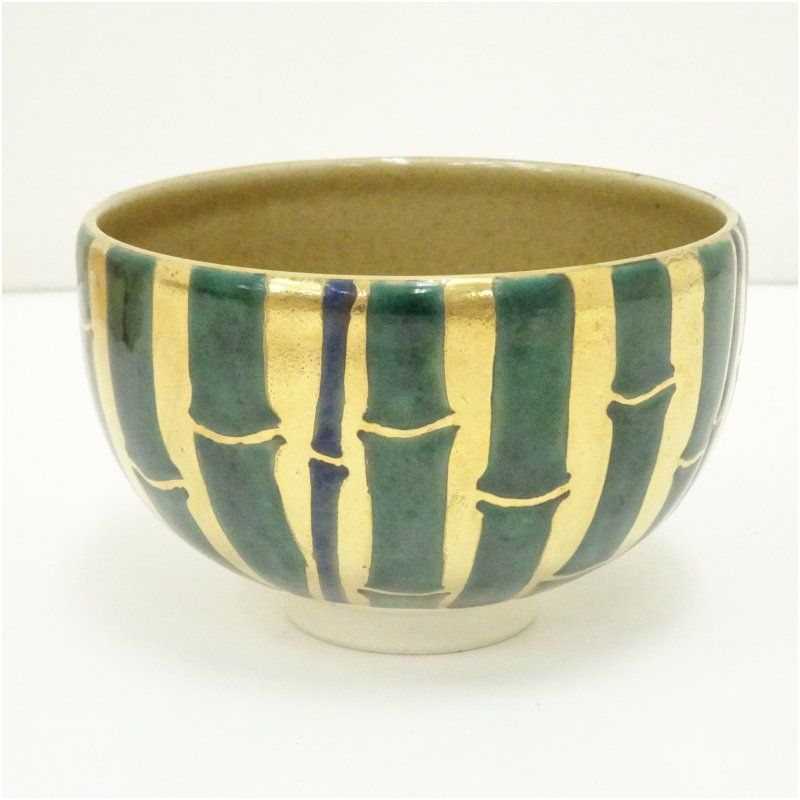 九谷焼 芦湖造 色絵竹茶碗（共箱） 茶道 抹茶 おしゃれ 抹茶茶碗 抹茶