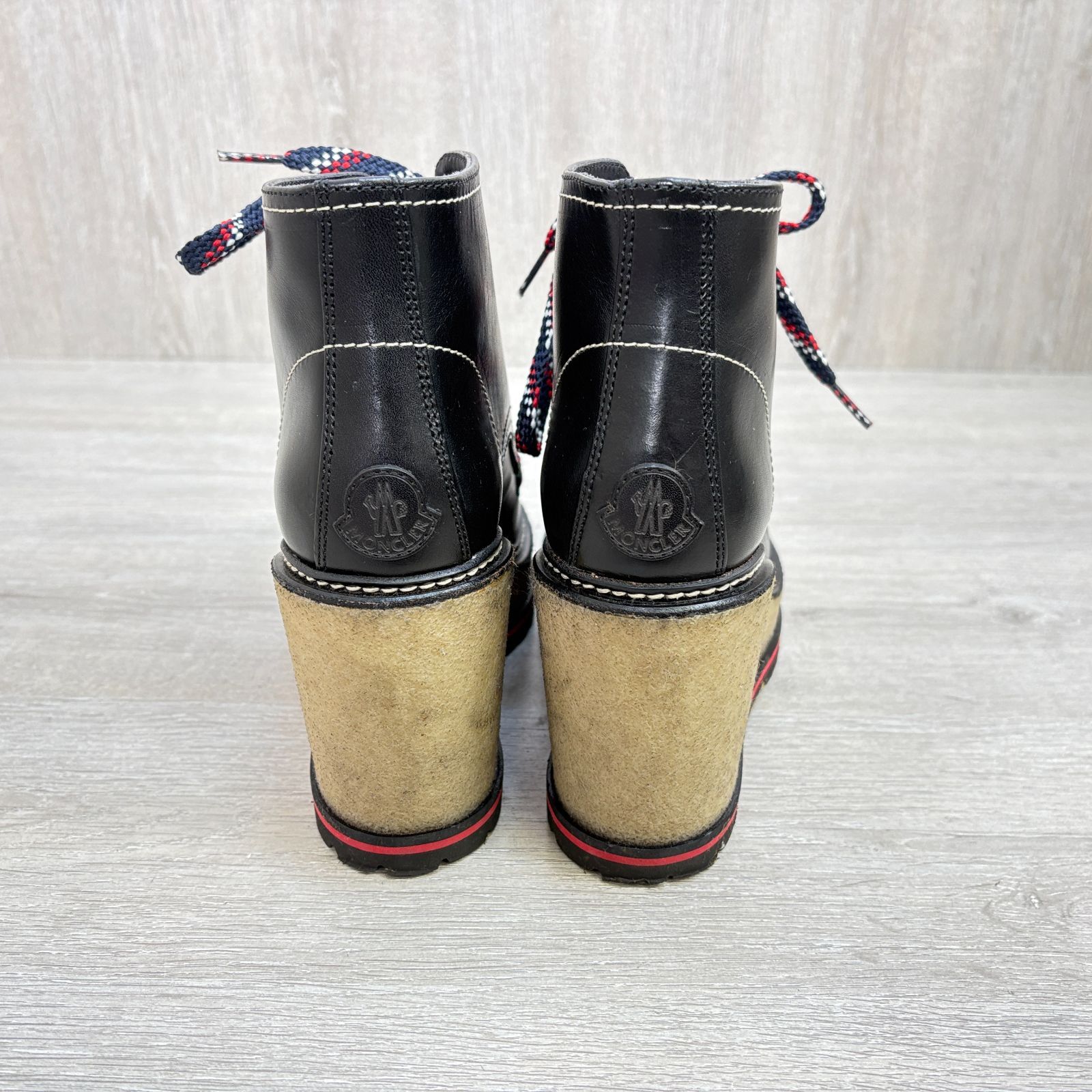 MONCLER モンクレール ウェッジソール ショートブーツ ボア レース