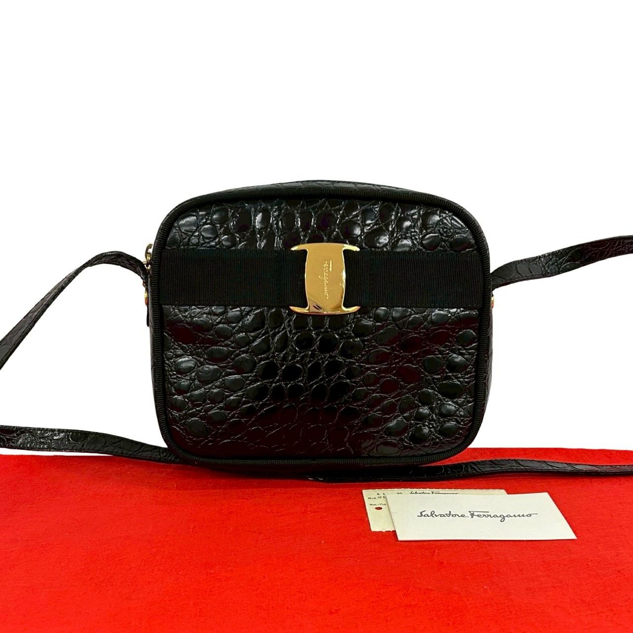 Salvatore Ferragamoレザーバッグ 極 美品 Salvatore Ferragamo サルヴァトーレフェラガモ ヴィンテージ