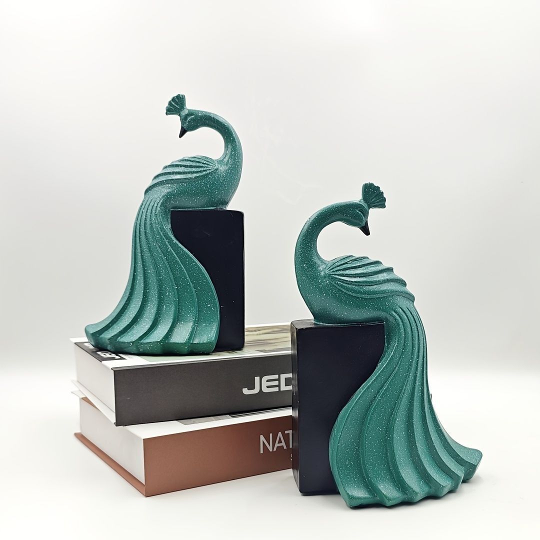 ブックエンド クジャク 孔雀 樹脂 ユニークデザイン クラシック雑貨 インテリア 雑貨 アンティーク おしゃれ ヨーロッパ雑貨 アンティーク雑貨 インポート雑貨 本棚 収納 オブジェ 高級感 インテリア