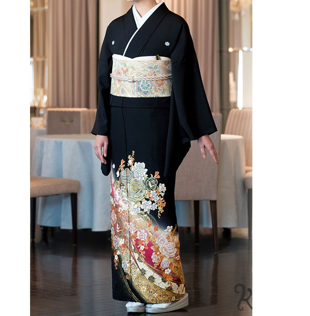 礼装用　黒留袖　関芳謹製「ことほぎ」ロイヤルロード　着物単品　【結婚式、披露宴などの祝い事に】旧レンタル商品