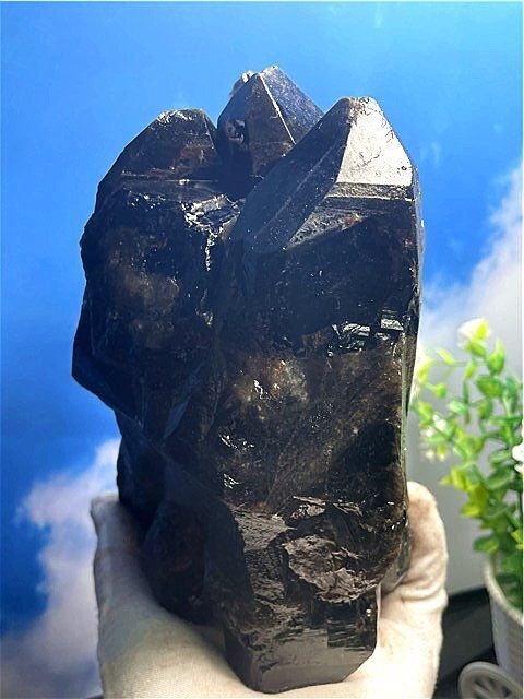 2725g AAA級【魔除け】◇天然モリオン(黒水晶）クラスターB91C6