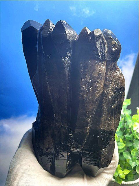 2725g AAA級【魔除け】◇天然モリオン(黒水晶）クラスターB91C6